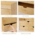 Charmewooden Bamboo Desk Organizer With Drawers Countertop Drawers Counter Storage Box Corner Desk Organizer for Home Office No Assembly Required (3 Drawers with shelf) - style: 3 Drawers with shelf
