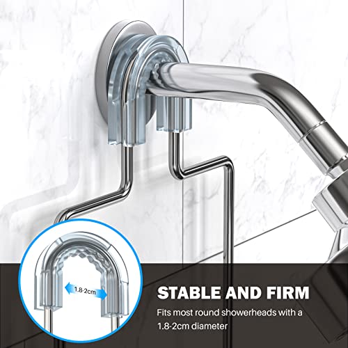 Epicano Anti-Swing Hanging Shower Caddy Stainless Steel 304, Over Head Shower Caddy Rustproof with hooks for Towels, Sponge and more, Chrome - color: Silver