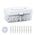Large Cable Organizer Box with Lid, Plastic Cord Storage Case with Handle and Wire Ties for Home Office, Phone Charger, Art Crafts, Stationery - size: 1 Pack
