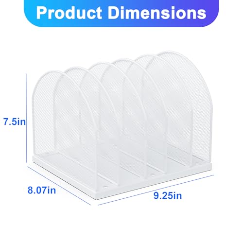 gianotter Desktop File Organizer, Desk Organizer with 5 Compartments, Paper Organizer for Desk, Workspace Organizers for Office Supplies (White, Upright Style) - color: White, size: Upright Style