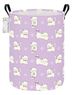 FANKANG Storage Basket, Nursery Hamper Canvas Laundry Basket Foldable with Waterproof PE Coating Large Storage Baskets for Kids Boys and Girls, Office, Bedroom, Clothes,Toys(Cat) - color: Cat