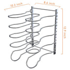 CAXXA Heavy Duty Pan Rack, Pot Lid Rack, Kitchen Cabinet Pantry Cookware Organizer Rack Holder with 5 Adjustable Dividers, Chrome - size: 12.8 x 10.4 x 8.9 INCH