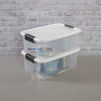Sterilite 6-Pack Ultra Latching Box, Storage Bins with Lids, Clear Plastic, 18 Qt – Large Heavy-Duty Organizing Bin Containers for Home, Closet, Kitchen, Pantry, Bathroom, and Office - size: 18 Quart