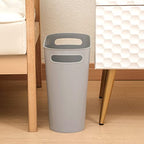 rejomiik Small Trash Can, Slim Garbage Can Plastic Waste Basket with Handles 3.5 Gallon Container Bin for Narrow Spaces Bathroom, Bedroom, Kitchen, Office at Home, 2 Pack Grey - color: Grey, size: 2 pack