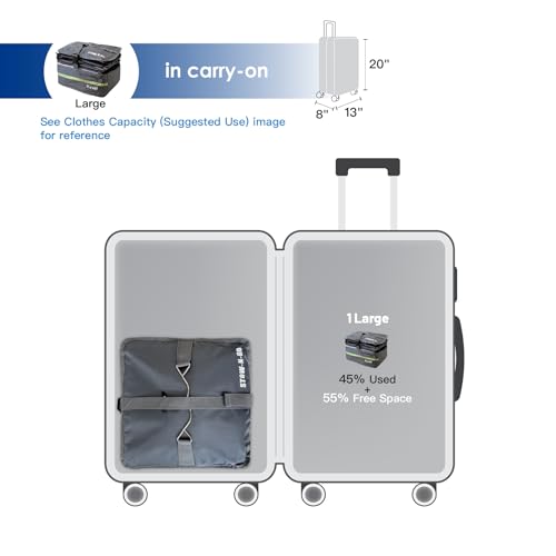 Grand Fusion Stow-N-Go Packing Organizer for Luggage, Portable Hanging Travel Shelves, Carry-On Closet, Hanging Packing Cubes, Collapsible Carry-On Organizer for Cruises & Hotels. Dark Gray - L - color: Dark Gray, size: L = (L) 11.8" x (W) 11.8"
