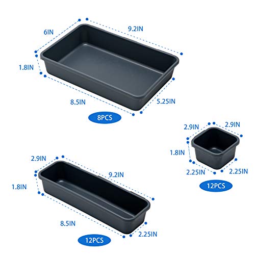 BYCY 32 PCS Desk Drawer Organizers - Interlocking Tool Boxes with 3 Sizes, Office, Bathroom, Kitchen, Makeup
