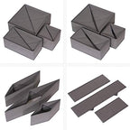 DIOMMELL 12 Pack Foldable Cloth Storage Box Closet Dresser Drawer Organizer Fabric Baskets Bins Containers Divider for Baby Clothes Underwear Bras Socks Lingerie Clothing,M Grey 444 - color: Medium Grey