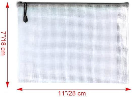 Plastic Mesh Zipper Pouch Document Folders Bag Zip File Bags for Office Supplies Storage-15 Pcs (Multicolor, 7"x 11") - color: Multicolor, size: 7"x 11"