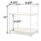 Plastic/Metal Freestanding Stackable Organizer Shelf,Bathroom Countertop Storage Shelf Cosmetic Organizer Holder Kitchen Spice Rack,2-Tier Standing Rack (Silver) - color: Silver