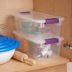 Sterilite 6 Qt ClearView Latch Storage Box Stackable Bin with Latching Lid, Plastic Container to Organize Shoes in Closet, Clear (24 Pack) - size: 24 Pack, style: 6 Quart