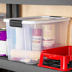 Sterilite 6-Pack 30 Quart Ultra Latch Box, Clear Storage Organizer Bins with Latching Lids - Stackable Plastic Containers for Home Organization in Garage, Attic, Basement, and Closet - size: 30 Quart