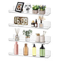 Dezzer 4 Pack Acrylic Shelves for Wall, 15" Clear Acrylic Floating Shelves for Bathroom Bedroom, Invisible Bookshelf Wall Ledge Storage Shelf Books Perfume Toys Action Figure Display Shelves - style: 15 inch 4-pack