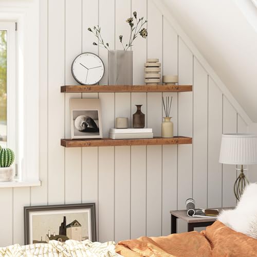 HOOBRO Floating Shelves for Wall and Wire Cube Storage Organizer, Wall Mounted Shelf Set of 2, 9-Cube Shelves, Modular Shelves with Metal Grid, DIY Closet Cabinet, BF80BJP201-BF09CW01