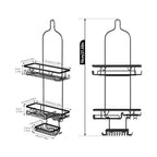 DAOYA Shower Caddy Hanging, Anti-Swing Over Head Shower Caddy, Rustproof Bathroom Organizer with Soap Holder & Hooks - color: Black, size: L