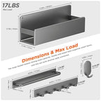 Cailoda Apartment Magnetic Organizer, Spice Rack, 4-Pack Gray Magnetic Shelf for Washer & Refrigerator, No Drill Space Saving Storage for Compact Kitchen, Laundry & Living Spaces