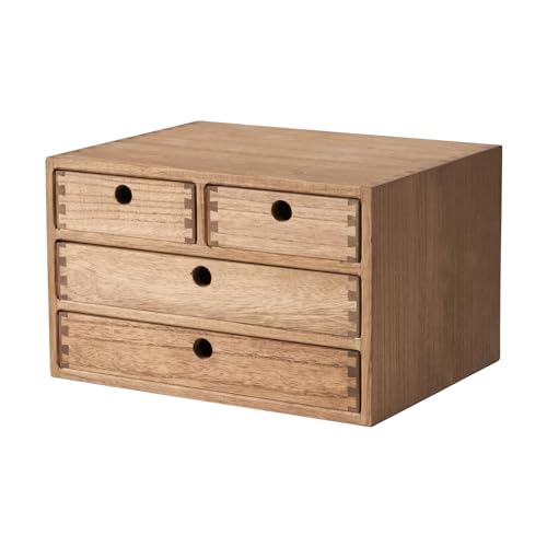 Kirigen Wood Desktop Storage Cabinet/Workspace Document Office necessity Organizer with 4 Drawers/Home,office Letter Mail Sorter with 3 levels/Hold Makeup Box (BR, 3-layer &4 drawers) Dark brown - color: Dark brown, size: 3-layer &4 drawers