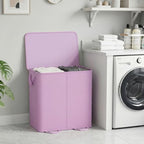 Lifewit Double Laundry Hamper with Lid and Removable Laundry Bags, Large Collapsible 2 Dividers Dirty Clothes Basket with Handles for Bedroom Laundry Room Closet Bathroom College, 136L Purple - color: Purple, size: 136L
