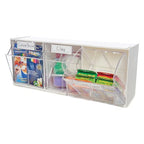 Deflecto Tilt Bins, Interlocking 3-Bins, 24" x 7" x 9.5 ", White (20303OP) - style: 3 Bins