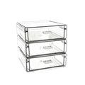Drawer Organizers, Clear Stackable Storage Boxes for Kitchen Utensils, Office Desk, Bathroom, Makeup & Craft Drawer Organization (Small - 3 Pack)