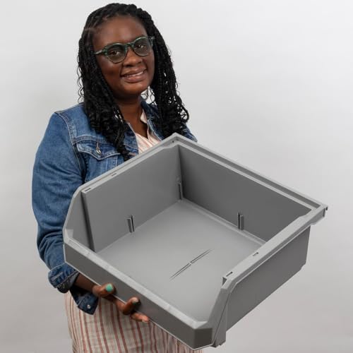 ReadySpace Extra Large Plastic Storage Bins, Stackable Organizer Containers for Closet Pantry Shelf Garage and Office Organization, Black, 4 Pack - color: Black, size: Extra Large, 4-Pack