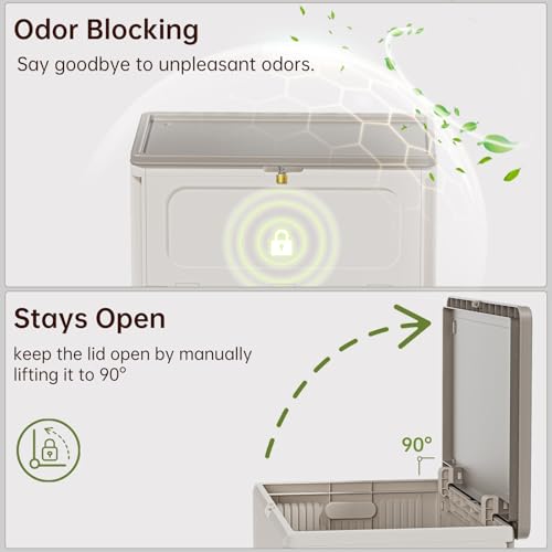 HAIXIN HOME Rolling Laundry Hamper with Lid, 130L Large Clothes Hampers for Laundry, Plastic Collapsible Laundry Baskets with Wheels and Lid, Install-Free & Easy to Transport to Laundry Room (2 Pack) - color: Milky, size: 130L - 2 Pack