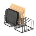2-Pack Medium Black Cutting Board Racks, Kitchen Cabinet Organizer, 5 Tiered Shelves for Baking Trays, Cutting Boards, Cookie Sheets, Muffin Pans - style: 2PC(Medium)