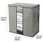 Szxc 2 Pack Foldable Erect Storage Bags Under Bed Closet Organizer 18 x 11 x 19 inch (L x W x H) - for Quilt Blanket Pillow Clothes Bedding - Clear Window & Handles - Easy to Fit 5 Throw Pillows - size: Erect, style: Set of 2