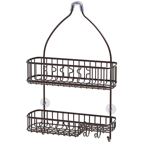 Simple Houseware Bathroom Hanging Shower Head Caddy Organizer, Bronze (26 x 16 x 5.5 inches) - color: Bronze, size: Large