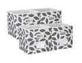 MAX Houser Fabric Storage Bins Cubes Baskets Containers with Dual Plastic Handles for Home Closet Bedroom Drawers Organizers, Flodable, Grey, Set of 4 - color: 27 dark grey