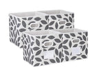 MAX Houser Fabric Storage Bins Cubes Baskets Containers with Dual Plastic Handles for Home Closet Bedroom Drawers Organizers, Flodable, Grey, Set of 4 - color: 27 dark grey