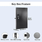 96-Key Smart Key Lock Box Wall Mount – Commercial Key Cabinet with App, Keypad, Bluetooth & WiFi Unlock (Sold Separately), Access Log Tracking, Key Management System for School, Office - size: 96 Key(Smart)