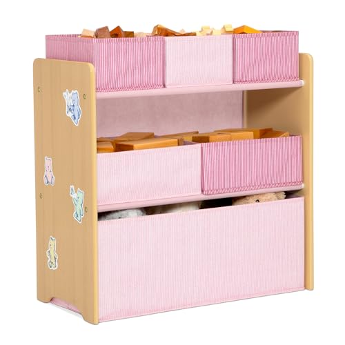 Delta Children - GapKids 6 Bin Toy Organizer - Greenguard Gold Certified, Blush Pink - color: Blush Pink