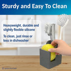 Spacewiser TidyNook Silicone Sink Caddy - Sponge Holder for Kitchen Sink, Dish Brush Holder, Fits Scrub Daddy Sponges, Scrub Mommy, and all Dish Sponges, Compact Kitchen Sinks Organizer Caddy, No Rust - color: Modern Gray