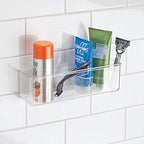 iDesign AFFIXX Plastic Wall Mount Organizer for Kitchen, Bathroom, Office, Bedroom, Garage, Craft Room, 3" x 11" x 3.25", Clear - style: Pack of 1