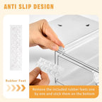 2 Pack Stackable Makeup Organizer, 12.1''L Acrylic Bathroom Organizer and Storage Undersink Drawer, Cosmetics and Beauty Supplies,Clear Plastic Storage Bins for Desk,Cabinet,Kitchen,Vanity,Pantry - style: 2pack Wide