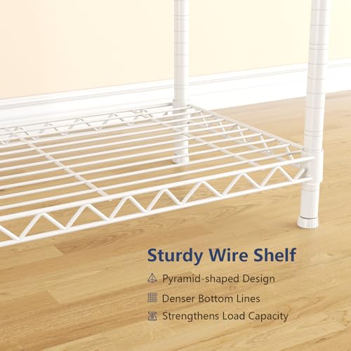 Heavy Duty Closet Garment Rack, 6 Tiers Adjustable Metal Freestanding Expandable Clothing Storage with 4 Hanger Rods, Easy to Assemble Wardrobe, 71.4" H x (70" - 88.2") L x 14" D, White - color: White
