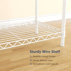 Heavy Duty Closet Garment Rack, 6 Tiers Adjustable Metal Freestanding Expandable Clothing Storage with 4 Hanger Rods, Easy to Assemble Wardrobe, 71.4" H x (70" - 88.2") L x 14" D, White - color: White