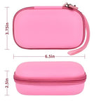 GWCASE Portable 2 in 1 Contact Lens Case and Glasses Case, Traveling Cases Bag Box Holder with Soak Storage Kit Included Built-in Mirror, Tweezer, Contact Lens Solution Bottle and Hand Strap-Pink - color: Pink