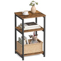 VASAGLE Side Table, Small End Table, Tall Nightstand for Living Room, Bedroom, Office, Bathroom, Rustic Brown and Classic Black ULET273B01 - color: Rustic Brown + Classic Black