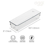 Oggi Clear Drawer Organizer, 3" X 9" | Pack of 2 | For Kitchen | For Office | For Bathroom - size: 3" by 9" (Pack of 2)