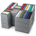 18 Pack Dresser Organizer Bins for Clothes Drawer Organizer Clothes, Underwear Bra Sock Organizers Fabric Closet Organization and Storage Dividers for Nursery Bedroom Dorm Grey