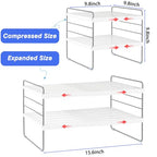 Cirhy Pantry Organizers and Storage,3 Tiers Expandable Foil and Plastic Wrap Organizer, Adjustable Kitchen Cabinet Shelf Organizer, Shelves Storage Rack for Cabinet Countertop (9.8" To 15.6" L) 2PCS - style: Foil and Wrap Organizer-2pcs