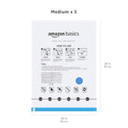Amazon Basics Vacuum Storage Bags for Clothes, Compression Zipper with Hand Pump, Medium, White, Sky Blue, 5-Pack - size: Medium