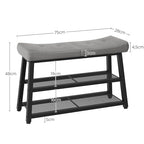 YATINEY Shoe Bench, 3-Tier Shoe Rack, Entryway Bench with Storage and Cushion, for Hallway, Foyer, Bedroom, Gray and Black HX02BG - color: Gray + Black