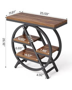 End Table, Narrow Side Table with 4-Tier Large Storage Space, Modern Bedside Table for Living Room, Home Office, Bedroom, Brown - color: Brown