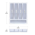 Glad Silverware & Utensil Drawer Organizer - Divided Clear Plastic Storage Tray with 5 Compartments for Kitchen Flatware and Cutlery - BPA Free, Food Safe, Non Slip, 11x13 inches - size: 5-Compartment