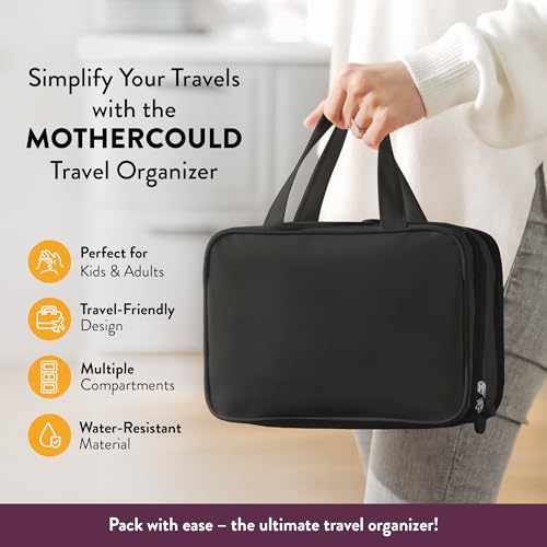 Travel Toiletry Bag for Men & Women, Large Capacity Makeup Organizer & Cosmetic Bag, Water-Resistant Portable Essentials Case with Metal Hook & Carry Handle - Perfect for Travel Use (Black, Small) - color: Black, size: Small