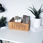 LBEMEY Acacia Wood Remote Control Holder, TV Remote Holder, Remote Organizer for Table,Home,Living room, bedroom for Wooden Remote Box (Brown, L,for 5+ Remote Controls) - size: L,for 5+ Remote Controls