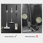 Broom Holder Wall Mount, 4 Pack Gray Stainless Steel Mop and Broom Organizer, Heavy Duty 15 Lbs Self Adhesive Tool Hanger, No Drill Broom Hooks for Garage, Kitchen, Bathroom Organization - color: Gray (4 Pack)