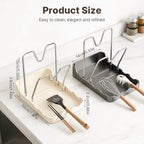 Kitchen Pot Lid Storage Rack - Double Lid Holder Cooking, Multifunctional Pot Lid & Cutting Board Holder, PP+Rust-Resistantcarbon Steel, Space-Saving ,For Cutting Boards, Spoons, Chopsticks (white)